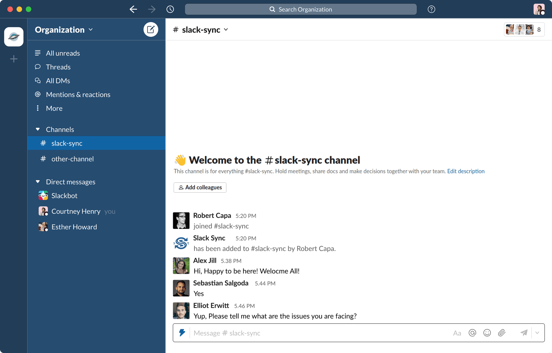 Slack mock